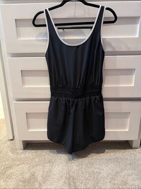 Abercrombie & Fitch Black Romper with White Trim